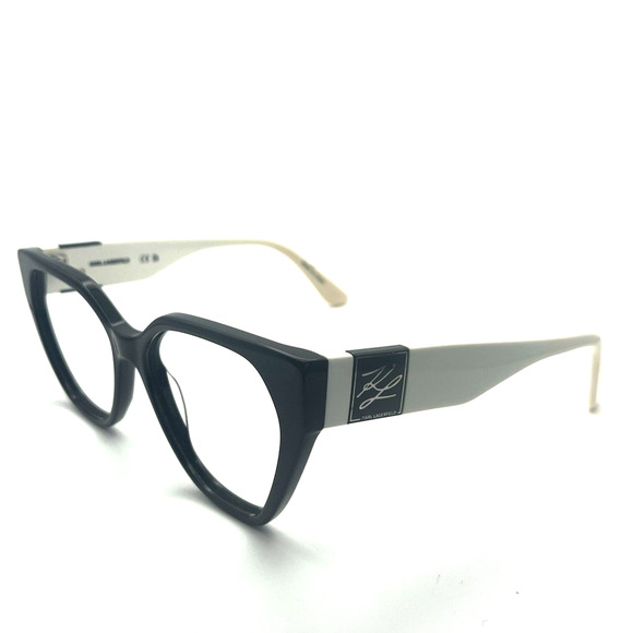KARL LAGERFLD AK 6053 WHITE/BLACK EYEGLASSES SUNGLASSES FRAMES 54-16-140